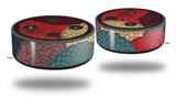 Skin Wrap Decal Set 2 Pack for Amazon Echo Dot 2 - Flowers Pattern 04 (2nd Generation ONLY - Echo NOT INCLUDED)