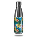 Skin Decal Wrap for RTIC Water Bottle 17oz Beach Flowers 02 Blue Medium (BOTTLE NOT INCLUDED)