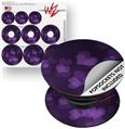 Decal Style Vinyl Skin Wrap 3 Pack for PopSockets Bokeh Hearts Purple (POPSOCKET NOT INCLUDED)