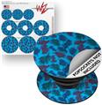 Decal Style Vinyl Skin Wrap 3 Pack for PopSockets Floating Coral Blue Medium (POPSOCKET NOT INCLUDED)