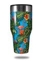 Skin Decal Wrap for Walmart Ozark Trail Tumblers 40oz Famingos and Flowers Blue Medium (TUMBLER NOT INCLUDED) by WraptorSkinz