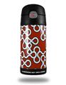 Skin Decal Wrap for Thermos Funtainer 12oz Bottle Locknodes 03 Red Dark (BOTTLE NOT INCLUDED) by WraptorSkinz