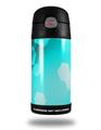 Skin Decal Wrap for Thermos Funtainer 12oz Bottle Bokeh Hex Neon Teal (BOTTLE NOT INCLUDED) by WraptorSkinz