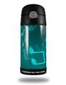 Skin Decal Wrap for Thermos Funtainer 12oz Bottle Bokeh Music Neon Teal (BOTTLE NOT INCLUDED) by WraptorSkinz
