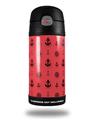 Skin Decal Wrap for Thermos Funtainer 12oz Bottle Nautical Anchors Away 02 Coral (BOTTLE NOT INCLUDED) by WraptorSkinz