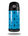 Skin Decal Wrap for Thermos Funtainer 12oz Bottle Nautical Anchors Away 02 Blue Medium (BOTTLE NOT INCLUDED) by WraptorSkinz