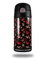 Skin Decal Wrap for Thermos Funtainer 12oz Bottle Crabs and Shells Black (BOTTLE NOT INCLUDED) by WraptorSkinz