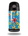 Skin Decal Wrap for Thermos Funtainer 12oz Bottle Beach Flowers Blue Medium (BOTTLE NOT INCLUDED) by WraptorSkinz