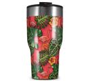WraptorSkinz Skin Wrap compatible with 2017 and newer RTIC Tumblers 30oz Famingos and Flowers Coral (TUMBLER NOT INCLUDED)