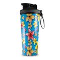 Skin Wrap Decal for IceShaker 2nd Gen 26oz Beach Flowers Blue Medium (SHAKER NOT INCLUDED)