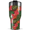 Skin Wrap Decal for 2017 RTIC Tumblers 40oz Famingos and Flowers Coral (TUMBLER NOT INCLUDED)
