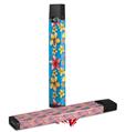 Skin Decal Wrap 2 Pack for Juul Vapes Beach Flowers Blue Medium JUUL NOT INCLUDED