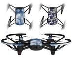 Skin Decal Wrap 2 Pack for DJI Ryze Tello Drone Bokeh Squared Blue DRONE NOT INCLUDED