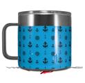 Skin Decal Wrap for Yeti Coffee Mug 14oz Nautical Anchors Away 02 Blue Medium - 14 oz CUP NOT INCLUDED by WraptorSkinz