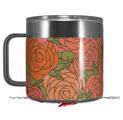Skin Decal Wrap for Yeti Coffee Mug 14oz Flowers Pattern Roses 06 - 14 oz CUP NOT INCLUDED by WraptorSkinz
