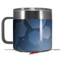 Skin Decal Wrap for Yeti Coffee Mug 14oz Bokeh Hex Blue - 14 oz CUP NOT INCLUDED by WraptorSkinz