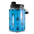 Skin Decal Wrap for Yeti Half Gallon Jug Nautical Anchors Away 02 Blue Medium - JUG NOT INCLUDED by WraptorSkinz
