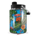 Skin Decal Wrap for Yeti Half Gallon Jug Famingos and Flowers Blue Medium - JUG NOT INCLUDED by WraptorSkinz