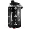 Skin Decal Wrap for Yeti 1 Gallon Jug Nautical Anchors Away 02 Black - JUG NOT INCLUDED by WraptorSkinz