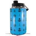 Skin Decal Wrap for Yeti 1 Gallon Jug Nautical Anchors Away 02 Blue Medium - JUG NOT INCLUDED by WraptorSkinz
