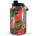 Skin Decal Wrap for Yeti 1 Gallon Jug Famingos and Flowers Coral - JUG NOT INCLUDED by WraptorSkinz