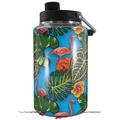Skin Decal Wrap for Yeti 1 Gallon Jug Famingos and Flowers Blue Medium - JUG NOT INCLUDED by WraptorSkinz