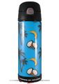Skin Decal Wrap for Thermos Funtainer 16oz Bottle Coconuts Palm Trees and Bananas Blue Medium (BOTTLE NOT INCLUDED) by WraptorSkinz