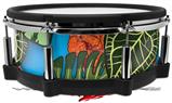 Skin Wrap works with Roland vDrum Shell PD-140DS Drum Famingos and Flowers Blue Medium (DRUM NOT INCLUDED)