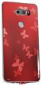 Skin Decal Wrap for LG V30 Bokeh Butterflies Red