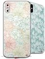 2 Decal style Skin Wraps set for Apple iPhone X and XS Flowers Pattern 02