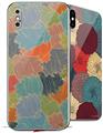 2 Decal style Skin Wraps set for Apple iPhone X and XS Flowers Pattern 03