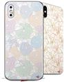 2 Decal style Skin Wraps set for Apple iPhone X and XS Flowers Pattern 10