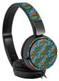 Decal style Skin Wrap for Sony MDR ZX110 Headphones Famingos and Flowers Blue Medium (HEADPHONES NOT INCLUDED)