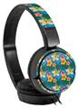 Decal style Skin Wrap for Sony MDR ZX110 Headphones Beach Flowers 02 Blue Medium (HEADPHONES NOT INCLUDED)