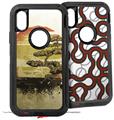 2x Decal style Skin Wrap Set compatible with Otterbox Defender iPhone X and Xs Case - Bonsai Sunset (CASE NOT INCLUDED)
