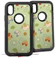 2x Decal style Skin Wrap Set compatible with Otterbox Defender iPhone X and Xs Case - Birds Butterflies and Flowers (CASE NOT INCLUDED)