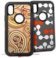 2x Decal style Skin Wrap Set compatible with Otterbox Defender iPhone X and Xs Case - Paisley Vect 01 (CASE NOT INCLUDED)