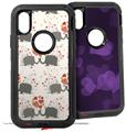 2x Decal style Skin Wrap Set compatible with Otterbox Defender iPhone X and Xs Case - Elephant Love (CASE NOT INCLUDED)
