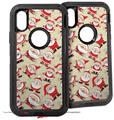 2x Decal style Skin Wrap Set compatible with Otterbox Defender iPhone X and Xs Case - Lots of Santas (CASE NOT INCLUDED)