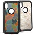 2x Decal style Skin Wrap Set compatible with Otterbox Defender iPhone X and Xs Case - Flowers Pattern 03 (CASE NOT INCLUDED)