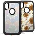 2x Decal style Skin Wrap Set compatible with Otterbox Defender iPhone X and Xs Case - Flowers Pattern 10 (CASE NOT INCLUDED)