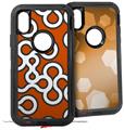2x Decal style Skin Wrap Set compatible with Otterbox Defender iPhone X and Xs Case - Locknodes 03 Burnt Orange (CASE NOT INCLUDED)
