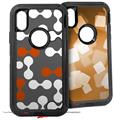 2x Decal style Skin Wrap Set compatible with Otterbox Defender iPhone X and Xs Case - Locknodes 04 Burnt Orange (CASE NOT INCLUDED)
