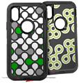 2x Decal style Skin Wrap Set compatible with Otterbox Defender iPhone X and Xs Case - Locknodes 05 Green (CASE NOT INCLUDED)