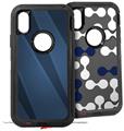 2x Decal style Skin Wrap Set compatible with Otterbox Defender iPhone X and Xs Case - VintageID 25 Blue (CASE NOT INCLUDED)