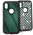 2x Decal style Skin Wrap Set compatible with Otterbox Defender iPhone X and Xs Case - VintageID 25 Seafoam Green (CASE NOT INCLUDED)