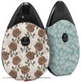 Skin Decal Wrap 2 Pack compatible with Suorin Drop Flowers Pattern Roses 20 VAPE NOT INCLUDED
