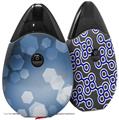 Skin Decal Wrap 2 Pack compatible with Suorin Drop Bokeh Hex Blue VAPE NOT INCLUDED