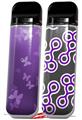Skin Decal Wrap 2 Pack for Smok Novo v1 Bokeh Butterflies Purple VAPE NOT INCLUDED