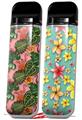 Skin Decal Wrap 2 Pack for Smok Novo v1 Famingos and Flowers Pink VAPE NOT INCLUDED